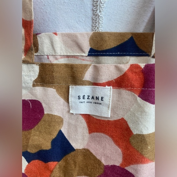 Sézane Canvas Printed Tote Boho NWOT - Picture 3 of 7